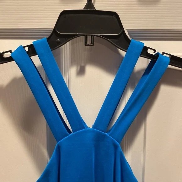 Cynthia Steffe Midi Dress Halter Neck Knee Length Blue Size 10 - Picture 6 of 17